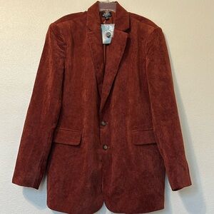 Abbott Elementary Rust Colored Corduroy jacket Size 1XLT.